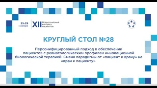 XII ВКП КС28 Персонифиц подход к обеспеч пациентов с ревматологическим профилем инновац терапией