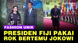 Melihat Gaya Puan Maharani & Fashion Unik Presiden Fiji Pakai Rok Temui Jokowi di Bali