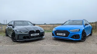 BMW M3 xDrive vs Audi RS 4 Avant Review 0-60 etc | 4K