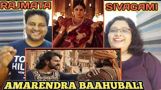 Bahubali PRABHAS entry as AMARENDRA BAAHUBALI | Sivagami & Katappa entry | Baahubali 1 | Reaction