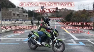 MOTORSİKLET EHLİYET SINAVINA GİRDİM (A A1 A2 EHLİYET NASIL ALINIR?, MOTORSİKLET SINAV PARKURU 2021)