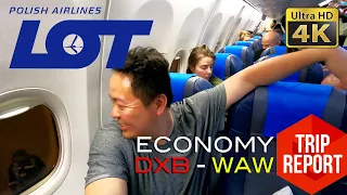 TRIP REPORT (4K) - LOT POLISH AIRLINES LO122 FLIGHT ECONOMY CLASS DXB - WAW