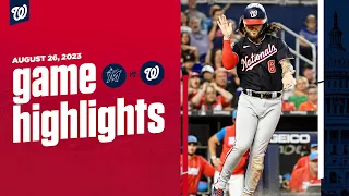 Nationals vs. Marlins Game Highlights (8/26/23) | MLB Highlights