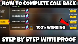HOW TO COMPLETE CALL BACK EVENT IN FREE FIRE || FREE FIRE CALL BACK EVENT FULL DETAILS