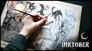 How to actually enjoy references + Inktober paint with me