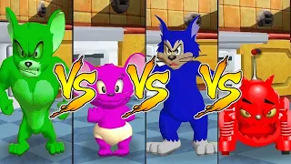 Tom and Jerry in War of the Whiskers Butch Vs Monster Jerry Vs Nibbles Vs Robot Cat (Master CPU)