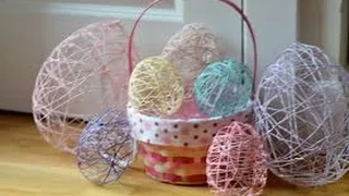 How to make String Easter Eggs with Yarn, Balloons and Mod Podge