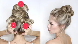 ПРОСТОЙ ВЫСОКИЙ ОБЪЕМНЫЙ ПУЧОК НА ТОНКИЕ ВОЛОСЫ | HAIR HACK! EASY MESSY UPDO FOR THIN HAIR