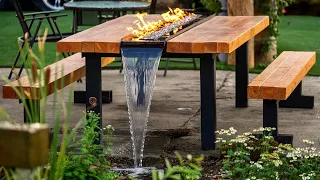 REAL Waterfall Table with a Propane Fire