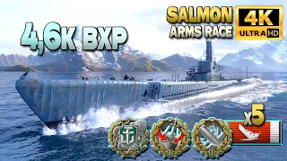 Submarine Salmon in tier 10 battle - World of Warships