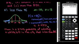 Probabilities in a Normal Distribution - TI-84