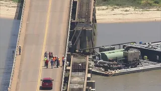 Pelican Island Causeway closed in both directions due to barge hitting the bridge