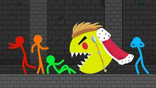 Red and Blue , Stickman Animation - Part 25 ( KING PACMAN )