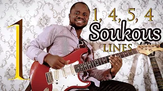 Africa Guitar Lesson: SOUKOUS LINES for 1454 Progression