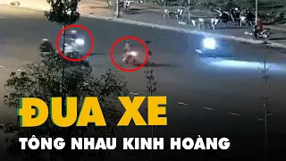 Đua xe trái phép hai người tông nhau kinh hoàng, văng xa chục mét