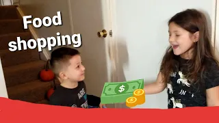 Mason goes Food shopping at Natalie Supermarket's Kids Pretend Play | Cutie pie TV