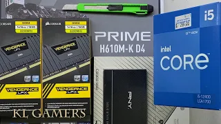 intel Core i5 12400 ASUS PRIME H610M-K D4 CORSAIR VENGEANCE LPX 32GB PNY SSD Desktop PC Build