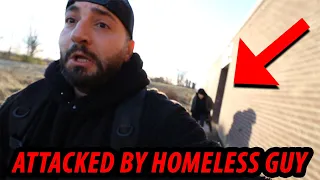 ATTACKED by HOMELESS GUY IN ABANDONED SCHOOL GONE WRONG!