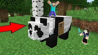 2 ПРО ПОСТРОИЛИ ДОМ ВНУТРИ ПАНДЫ В МАЙНКРАФТ ! ПРОФЕССИОНАЛ В 1 БЛОК MINECRAFT ТРОЛЛИНГ ПОСТРОЙКА !