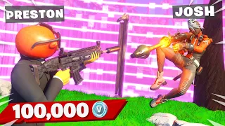EXTREME 100k VBucks Gun Game with My Little Brother! (Fortnite)