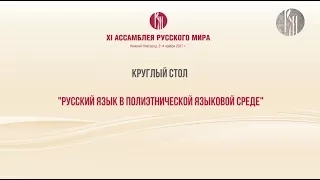 XI Ассамблея Русского мира. Круглый стол "Русский язык в полиэтнической языковой среде".