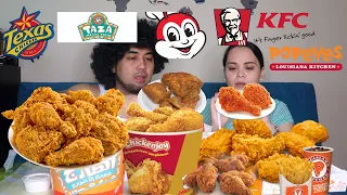 POPEYES vs.JOLLIBEE vs.TEXAS vs.KFC vs. TAZA // BATTLE OF THE FRIED CHICKENS (DUBAI EDITION)