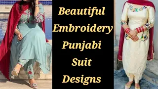 #trending punjabi suit embroidery designs Boutique style 2022