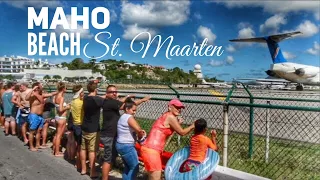 Maho Beach. Jet Blast.  Landings & take off. The best video.