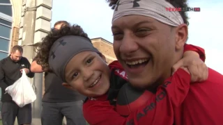 A special Halloween visitor at football practice