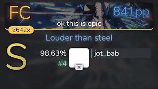 [8.15⭐] jot_bab | ryu5150 - Louder than steel [ok this is epic] 98.63% {#4 💖841pp FC} - osu!