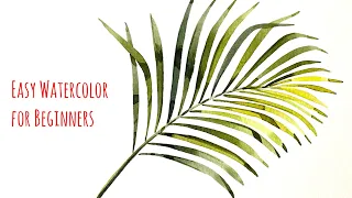 Easy Watercolor Palm Tree Leaves Tutorial For Beginners