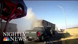 Dramatic Body Cam Video Captures Texas Deputy Saving Man From Burning Car | NBC Nightly News