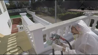 Bosch pfs 5000. Spray gun painting. Pintar paredes exterior con pistola.