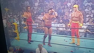 #nwo scott hall REALLY beats up fan for trying to attack hogan.