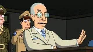 Harry S Truman interrogates Dr. Zoidberg