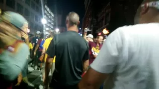 People of Downtown Cleveland after the Cavaliers win the NBA Championship