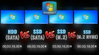 Windows 7 HDD vs SSD vs M.2 vs NVME  Boot Time Comparison !