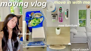 MOVING VLOG: cloud couch dupe + aesthetic ikea haul + unpacking & first grocery shop ☁️📦