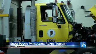 The Indiana Department of Transportation says snow plows will be out on the roads this evening in