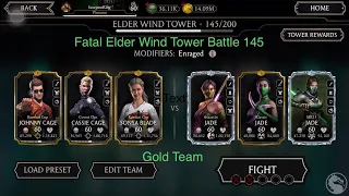Fatal Elder Wind Tower battle 145 Was insane!! I beat it using Gold Team!! #mkmobile #mk11