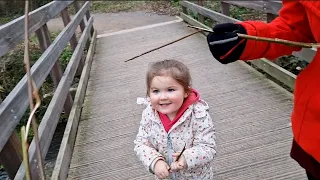 Teaching Emilia How To Play Pooh Sticks