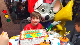 Zack 6th Happy Birthday party at Chuck E cheese with Family and Friends