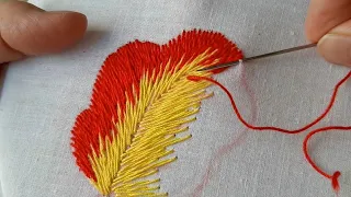 Вышивка гладью для начинающих. Основы техники вышивки лепестка ириса, гибискуса, гладиолуса.