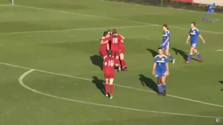 Armenian girl Maria Edwards scores a goal for Englend U17 vs Bosnia U17