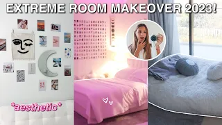 EXTREME ROOM MAKEOVER + TOUR 2023 *aesthetic pinterest inspired transformation*