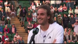 Stefanos Tsitsipas post match on court Interview 😍