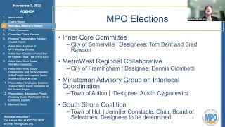 Boston Region MPO Board Meeting: November 3, 2022