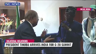 President Tinubu Arrives India for G20 Summit, Business Meetings