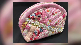 クレイジーキルトのポーチの作り方 How to make a Crazy Quilt Pouch.