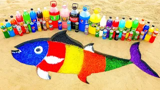 How to make Rainbow Tuna with Orbeez, Big Chupa Chups, Pepsi, Coca Cola vs Mentos and Popular Sodas